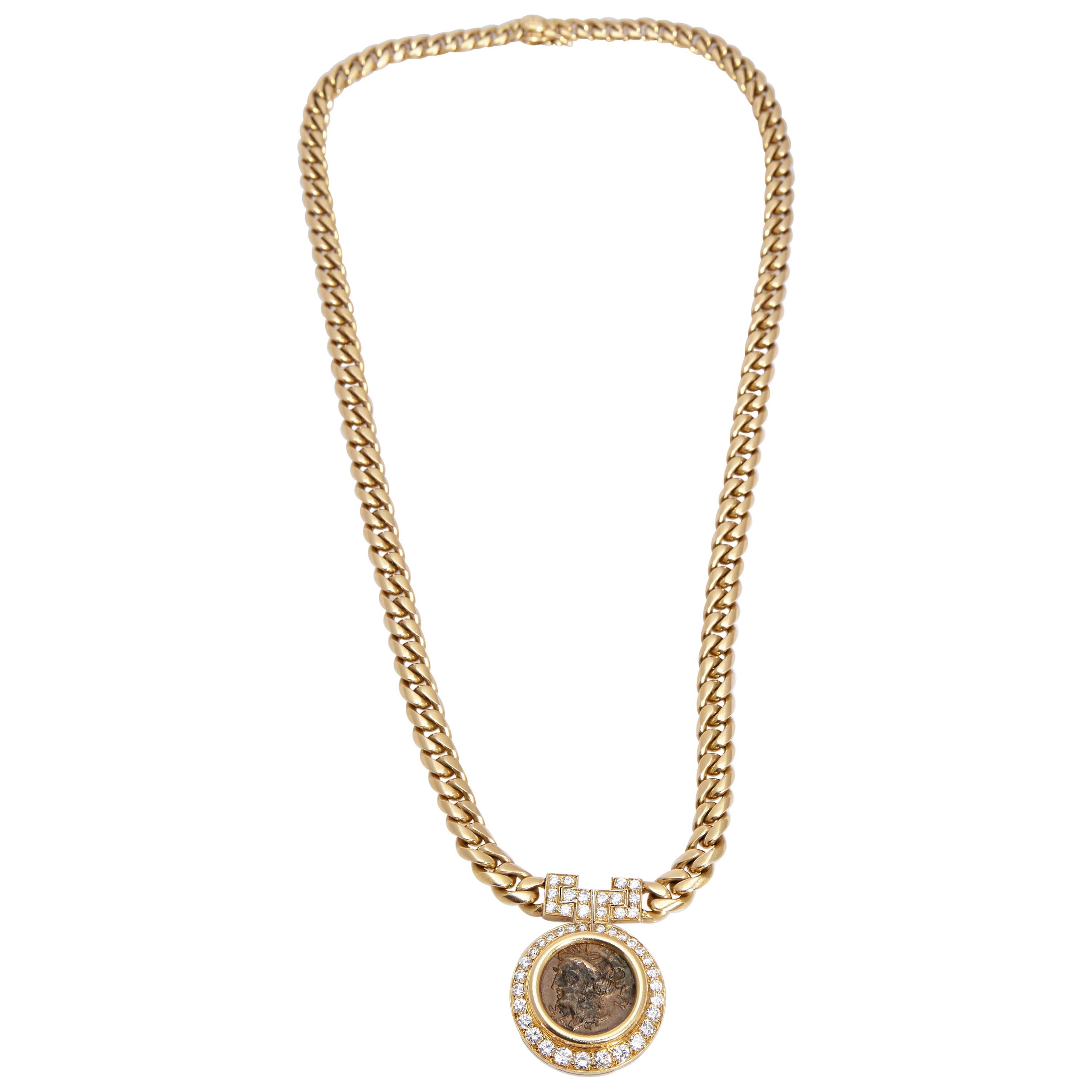 Bulgari Tubogas Monete Ancient Coin Yellow Gold Necklace | Yellow gold  necklaces, Vintage choker necklace, Coin necklace