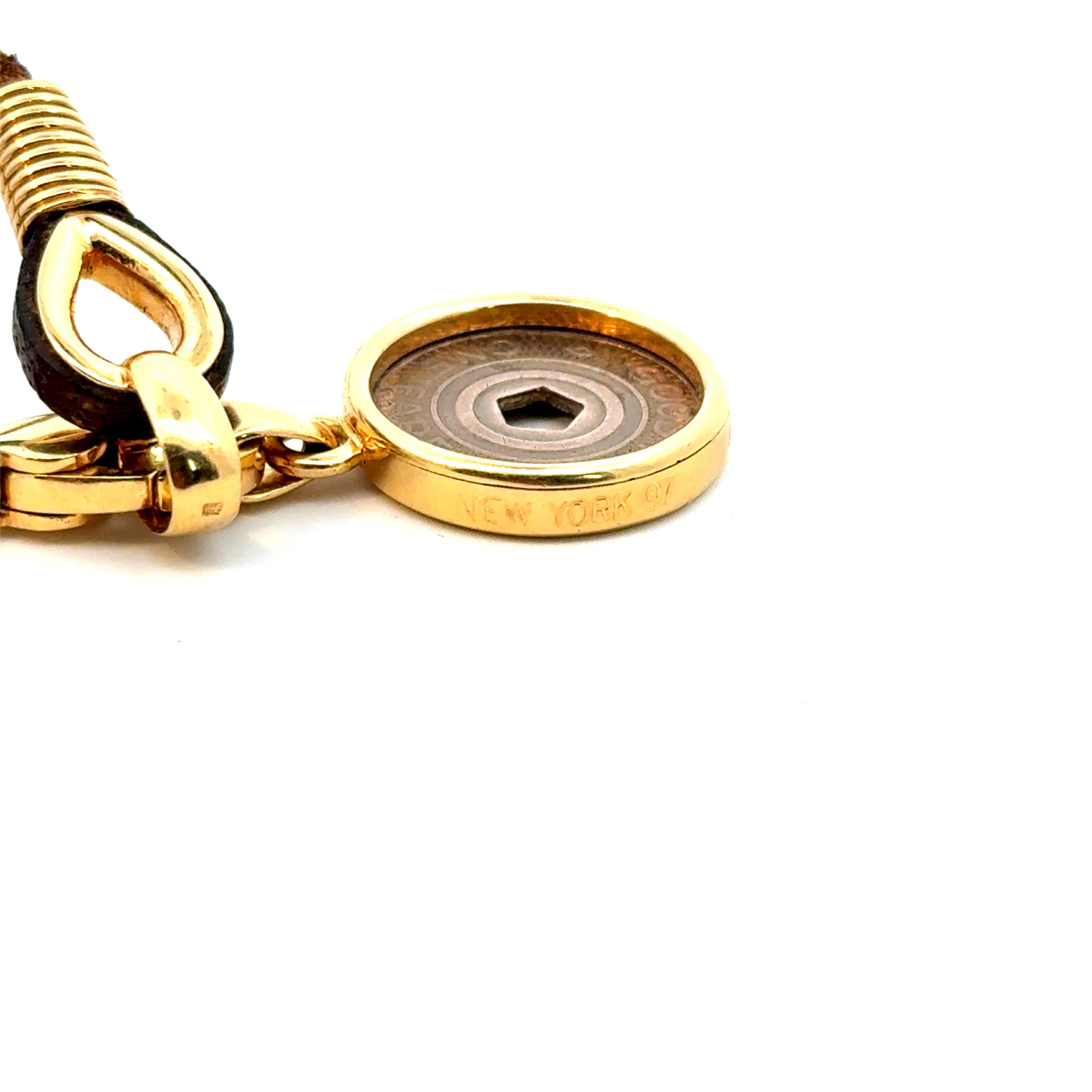 Bulgari Monete Coin Gold Necklace New York Subway Limited Edition For Sale 1