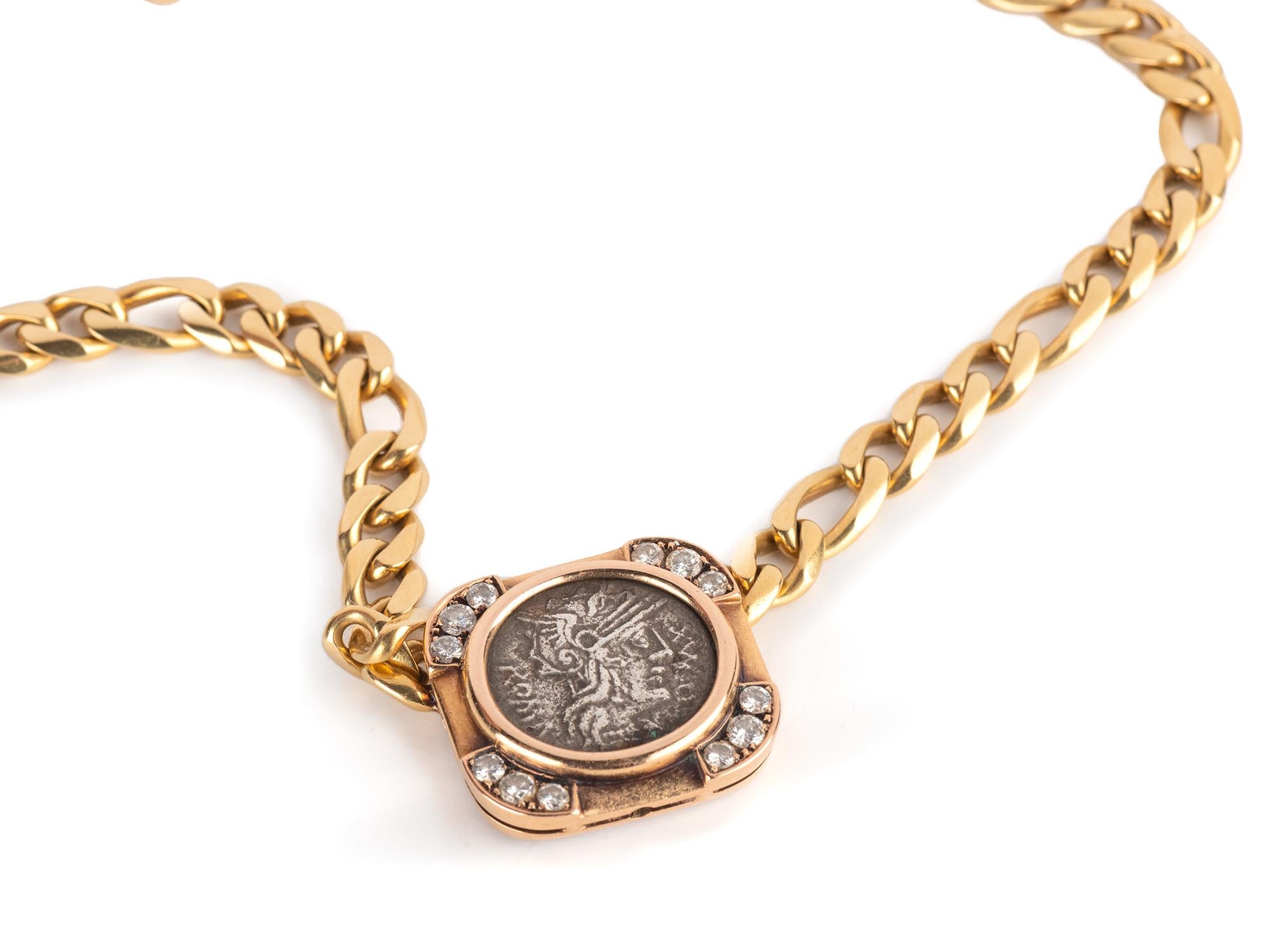 Round Cut Bulgari Monete Diamond Necklace