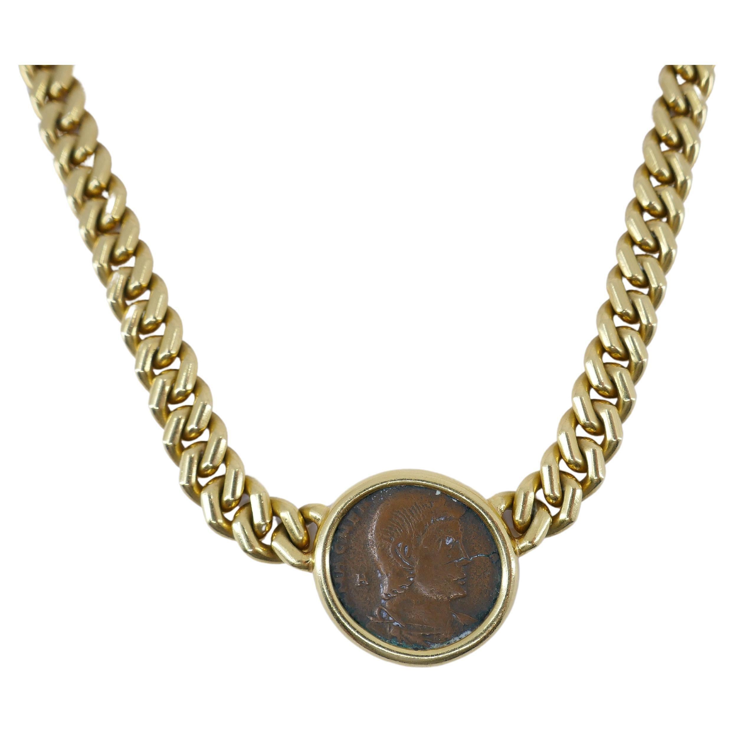 bulgari roman coin necklace