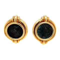 Bulgari Monete Gold Rare Ancient Coin Earrings