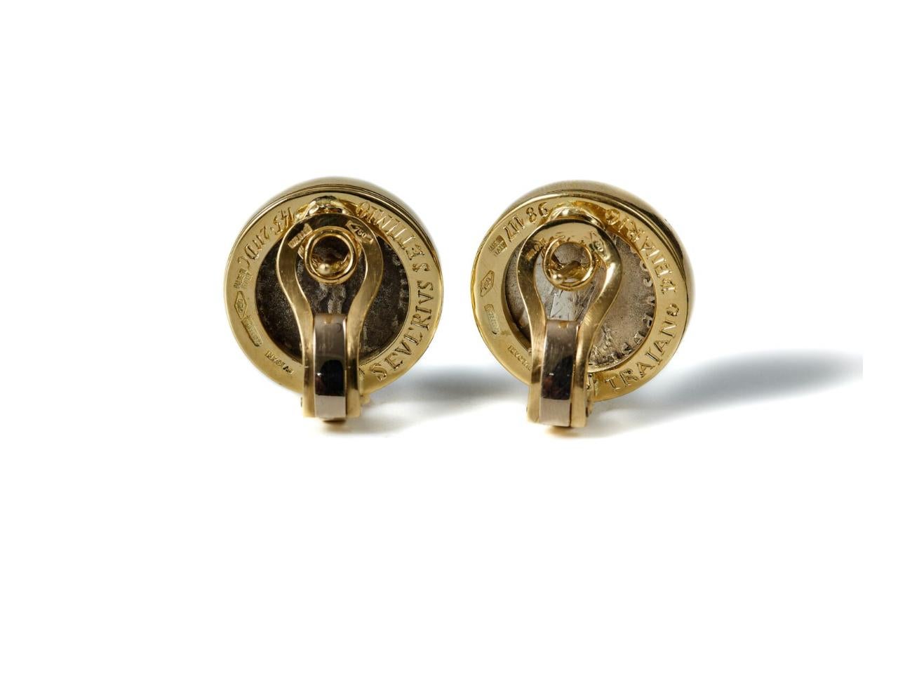 Bulgari Monete Gold Rare Ancient Silver Coin Earrings In Excellent Condition For Sale In Napoli, NA