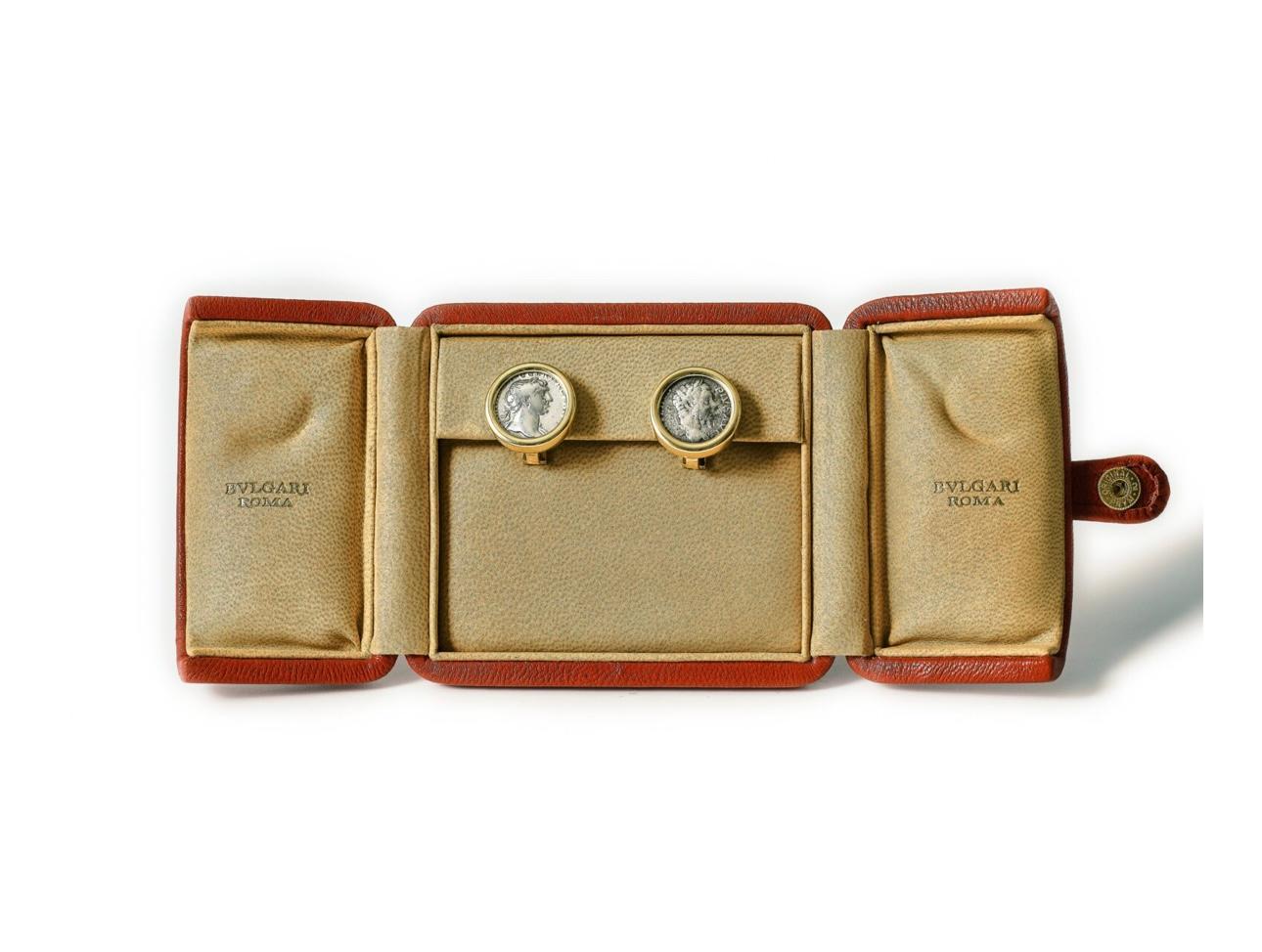 Bulgari Monete Gold Rare Ancient Silver Coin Earrings For Sale 1