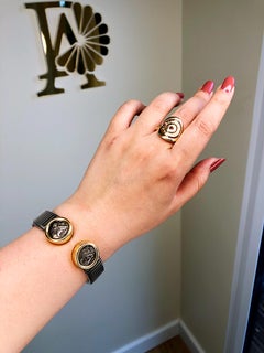 Bulgari Monete Gold, Steel and Ancient Coin Tubogas Bracelet Bangle