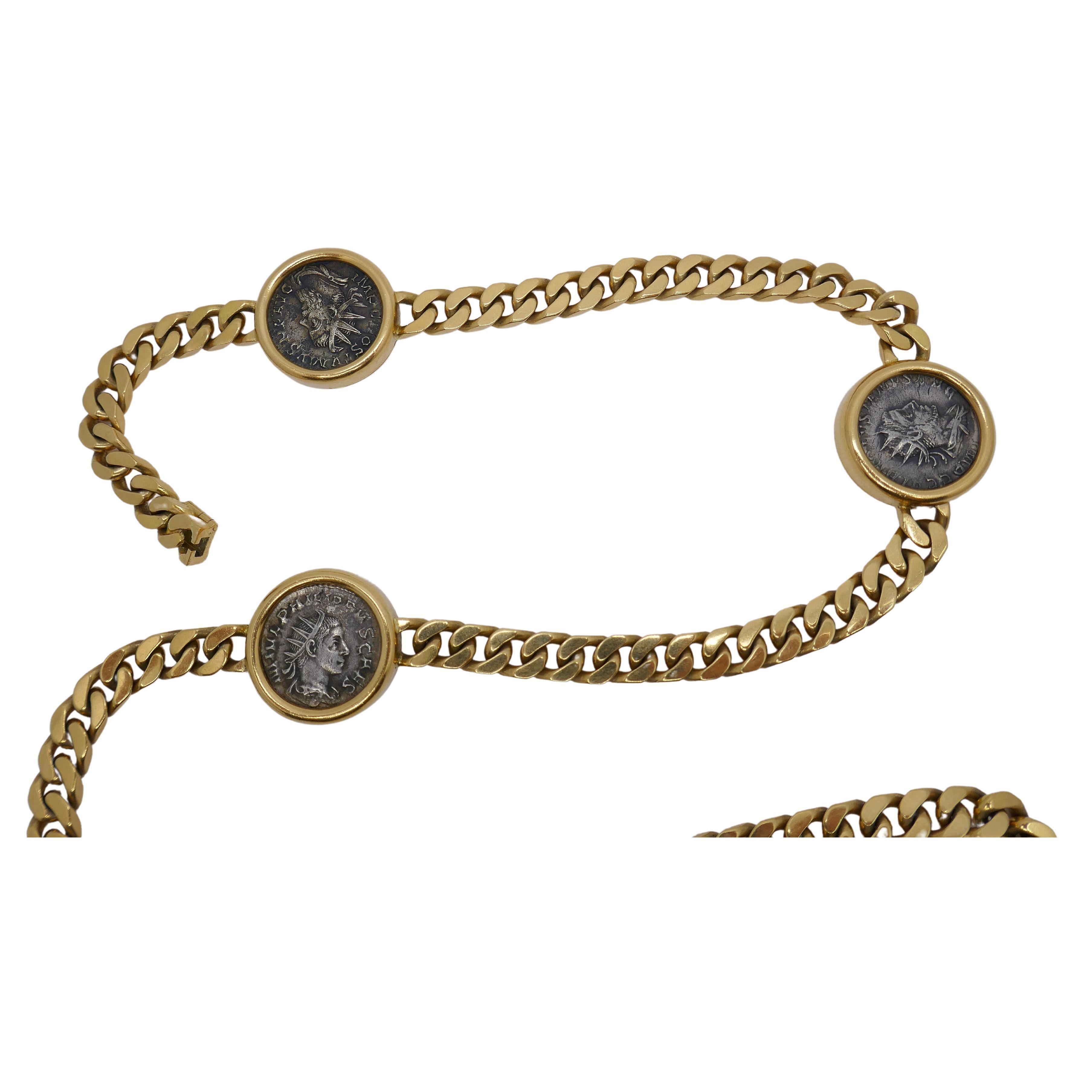 Bulgari Monete Halskette mit acht Münzen für Damen oder Herren