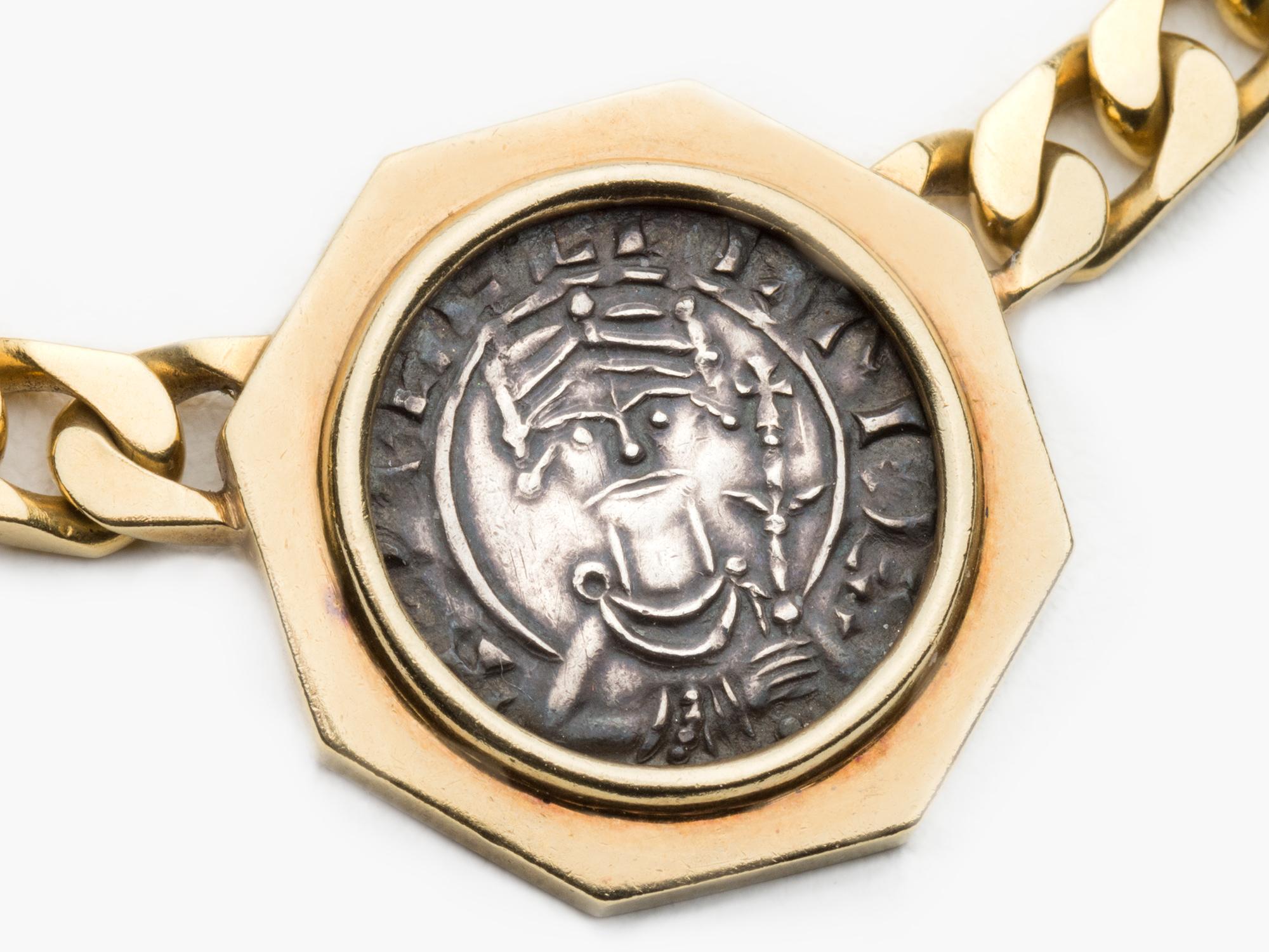 Bulgari Monete Necklace with English Coin In Good Condition In San Antonio, TX