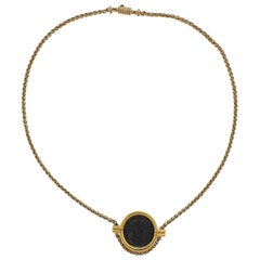 Bulgari Monete Roma Constantinus Ancient Coin Gold Necklace