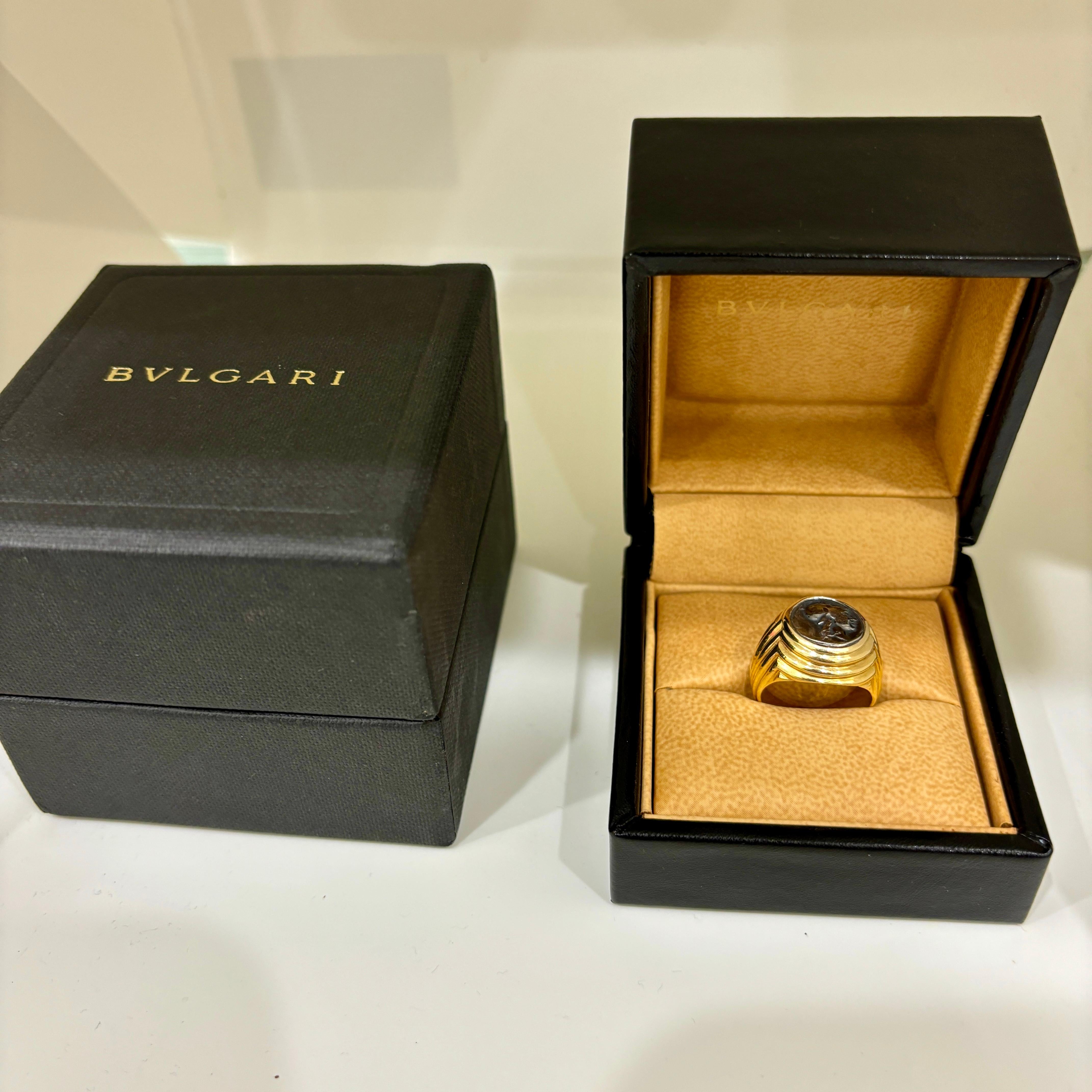 Bulgari Monete Roman Imperatorial Silver Coin Gold Ring 10