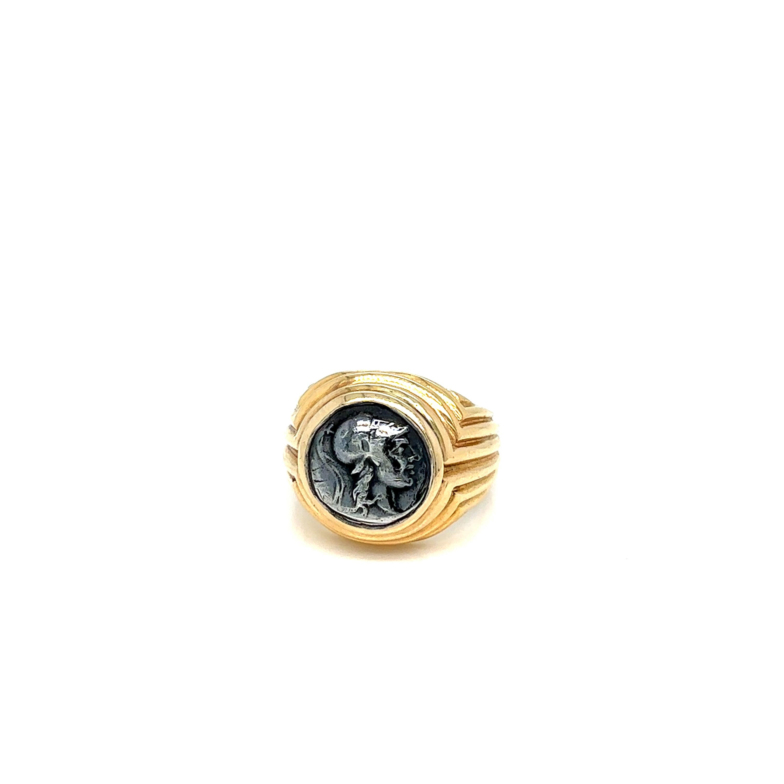 Bulgari Monete Roman Imperatorial Silver Coin Gold Ring 3