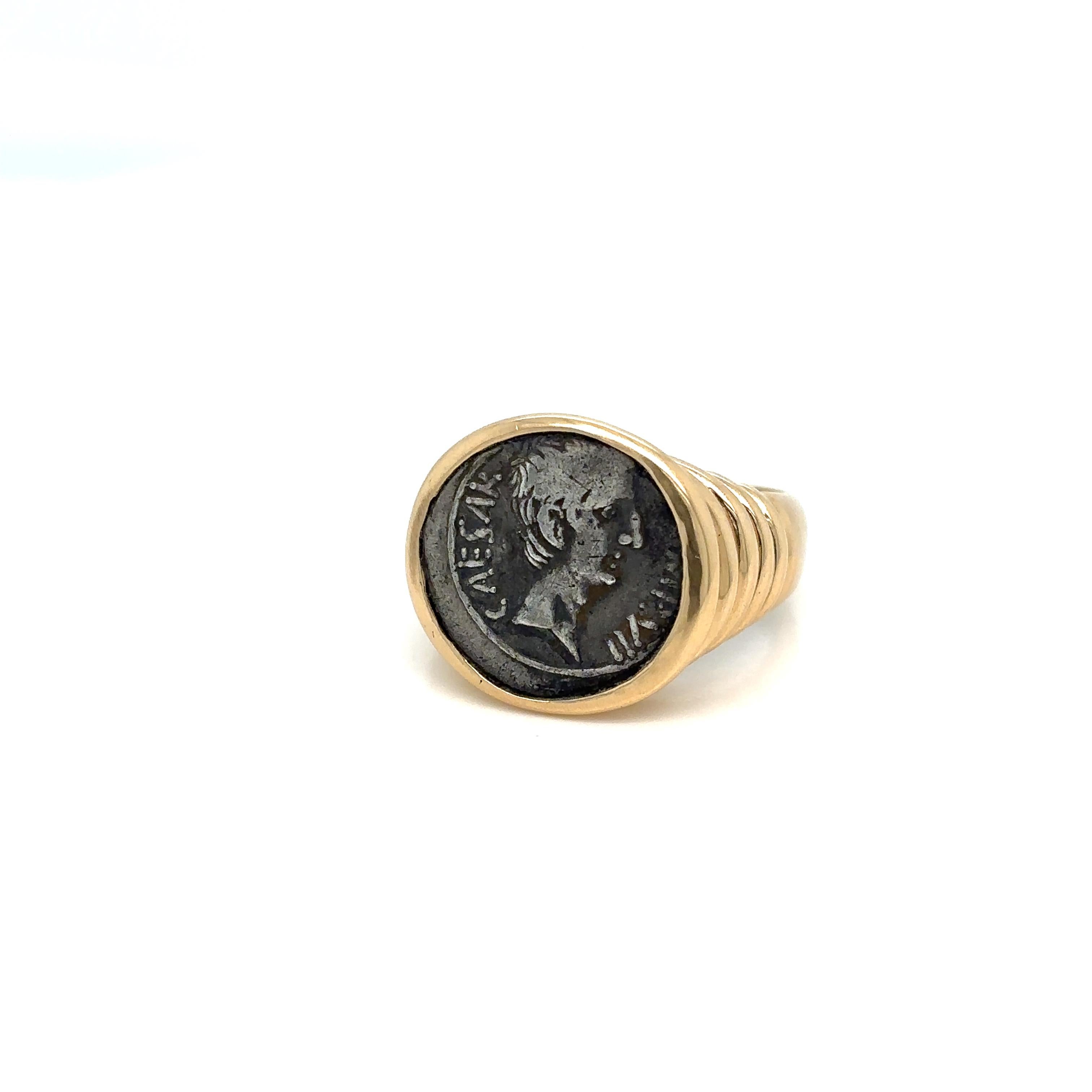 Bulgari Monete Roman Imperatorial Silver Coin Gold Ring For Sale 4