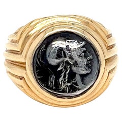 Bulgari Monete Roman Imperatorial Silver Coin Gold Ring