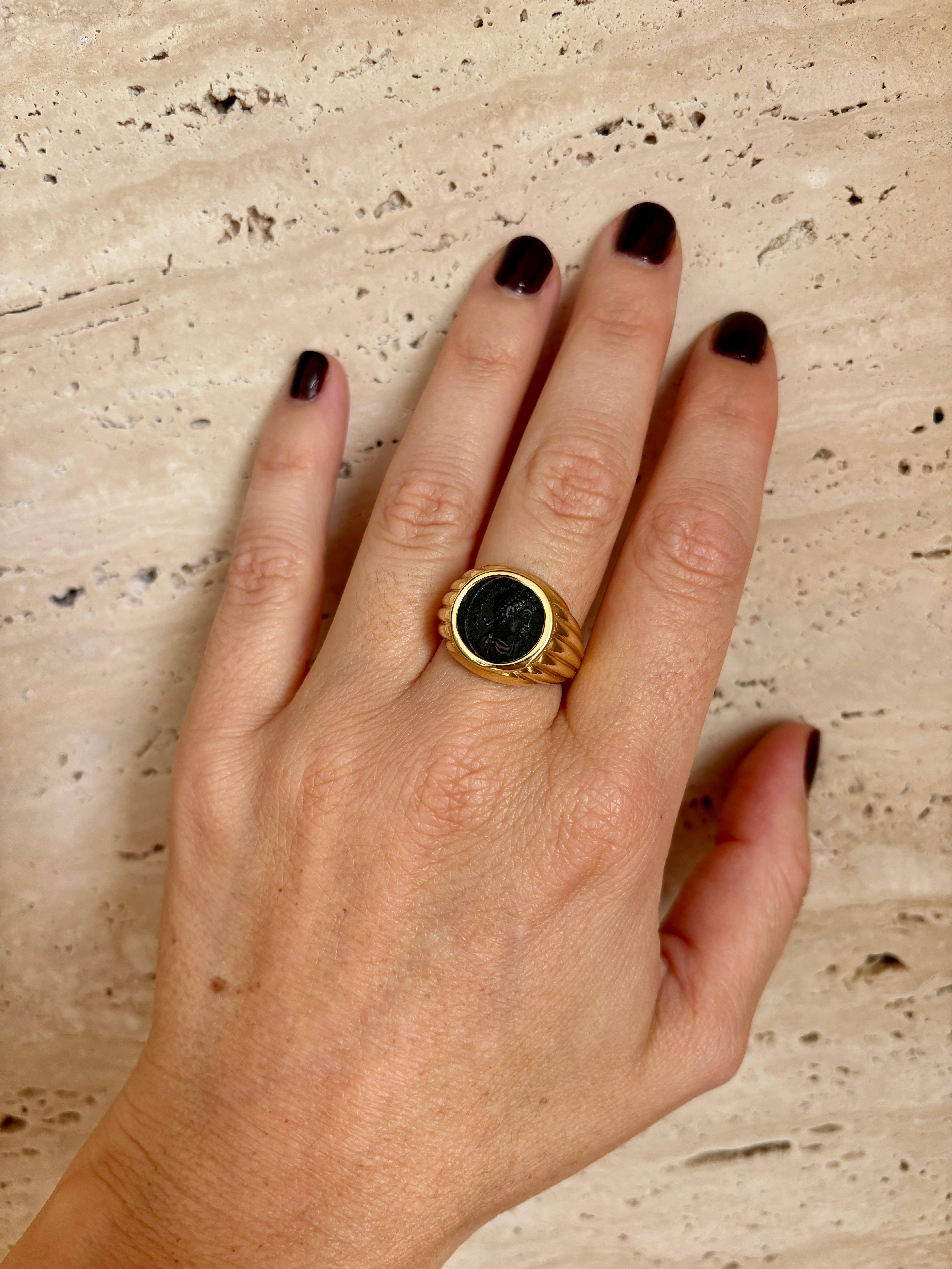 Bulgari Monete Roman Imperial Coin Gold Bold Ring 6