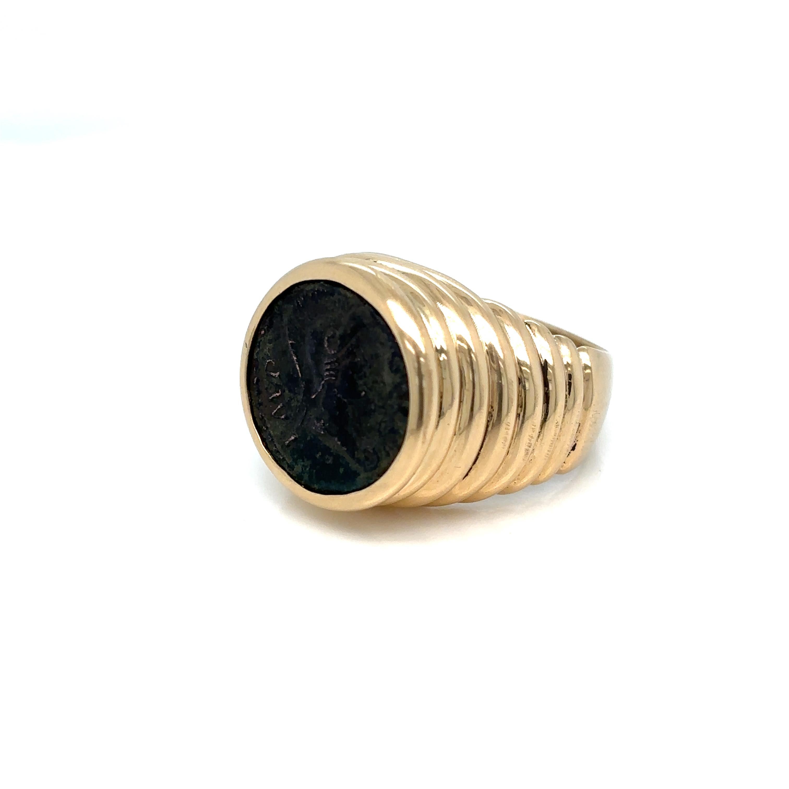Bulgari Monete Roman Imperial Coin Gold Bold Ring For Sale 3