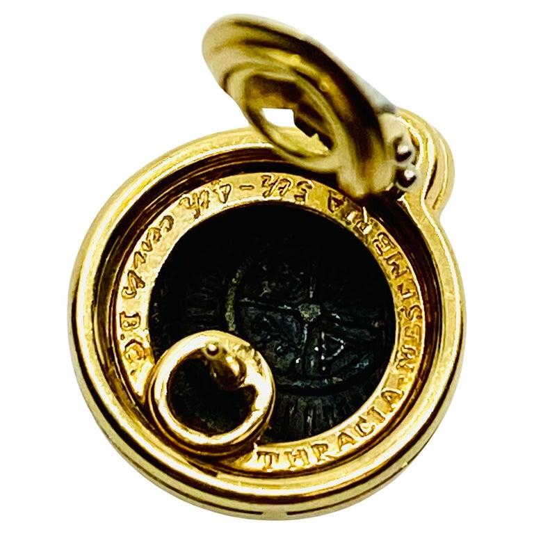 Bulgari Monete Ruby Gold Rare Ancient Silver Coin Earrings 3