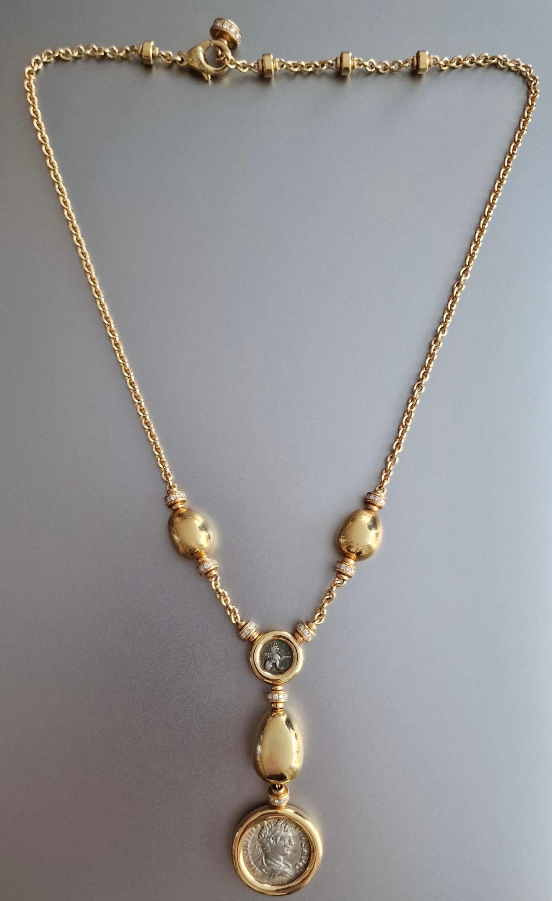Collar Bulgari Monete Sassi Oro Amarillo 18K en Excelente estado para la venta en Geneva, CH