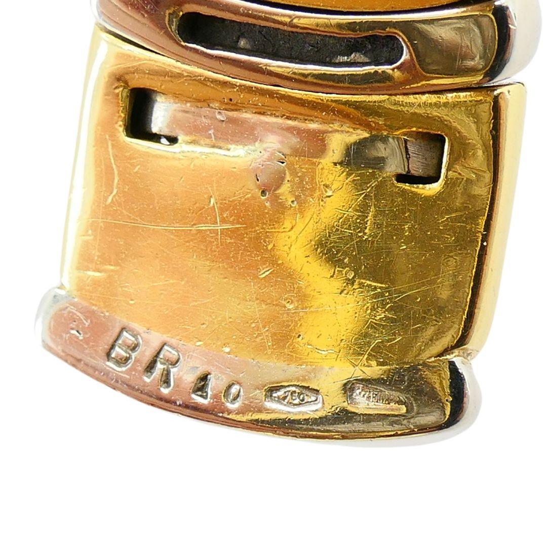 Bulgari Monete Silver Ancient Coin 18k Two Tone Gold Cuff Bracelet 10