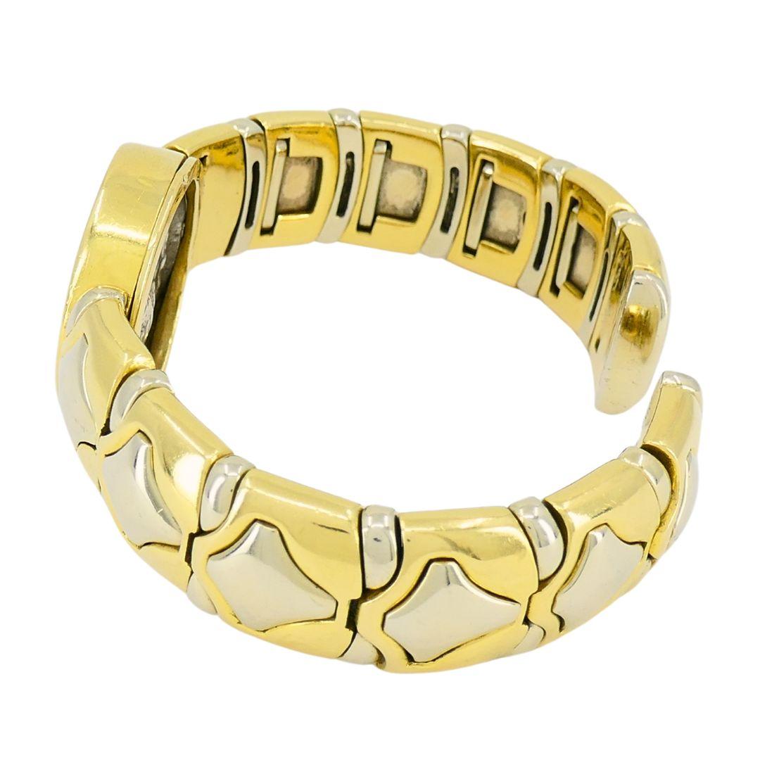 Bulgari Monete Silver Ancient Coin 18k Two Tone Gold Cuff Bracelet 3