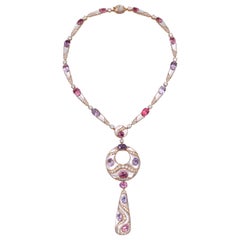 Bulgari Mother of Pearl, Colored Spinel, and Diamond Necklace