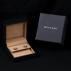 Bulgari Mother-of-Pearl Optical Ear Stud Earrings 18K Yellow Gold Vintage Italy