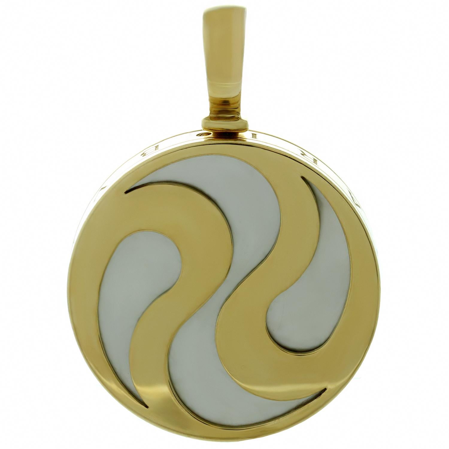Bulgari Mother-of-Pearl Yellow Gold Ying Yang Spinning Pendant