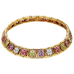 Bulgari Multi-Color Stones Gold Necklace