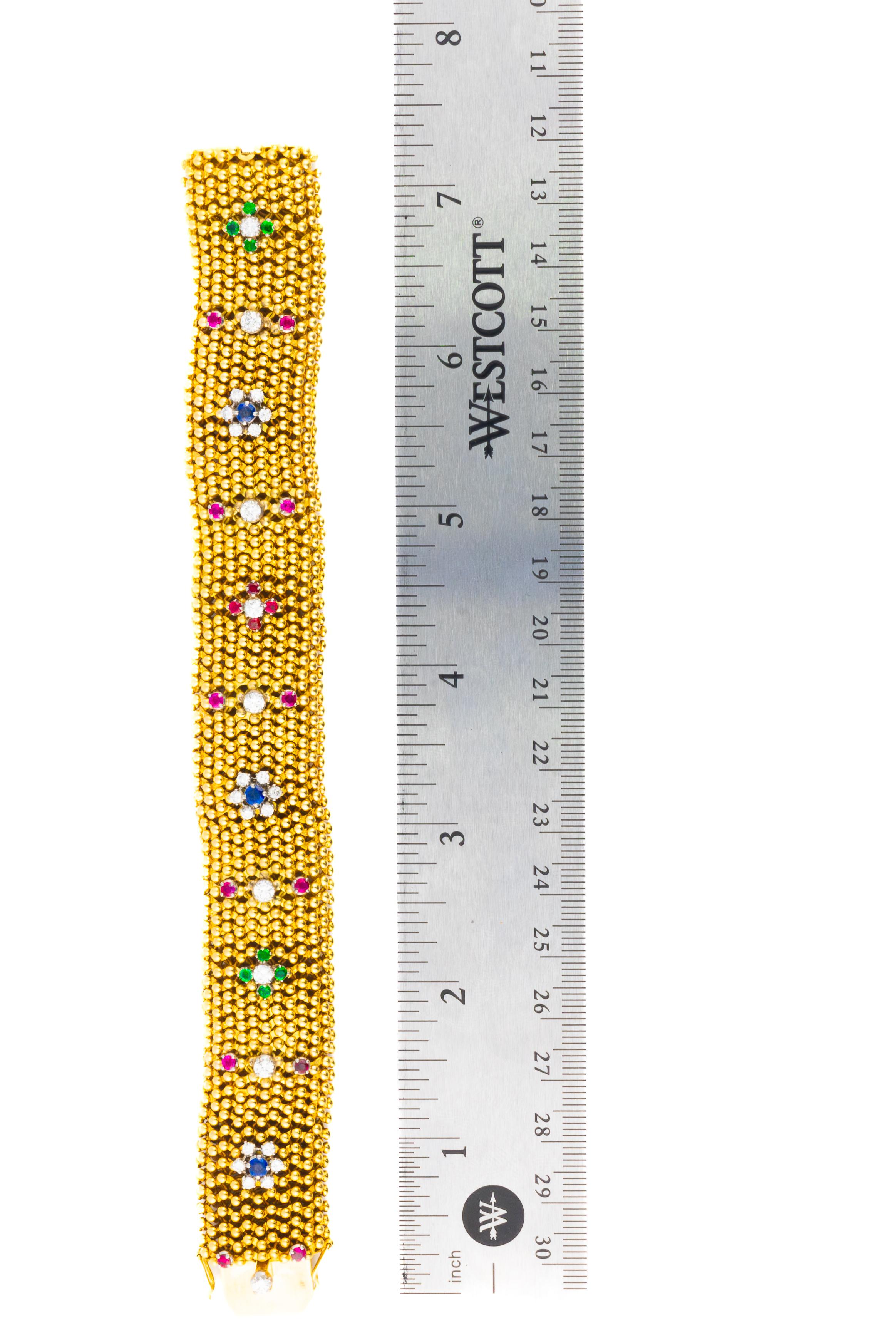 Bracciale Bulgari con fiori d'oro multi gemma In condizioni ottime in vendita a New York, NY