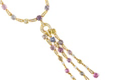 Bulgari Multicolored Sapphire and Diamond Fringe Necklace