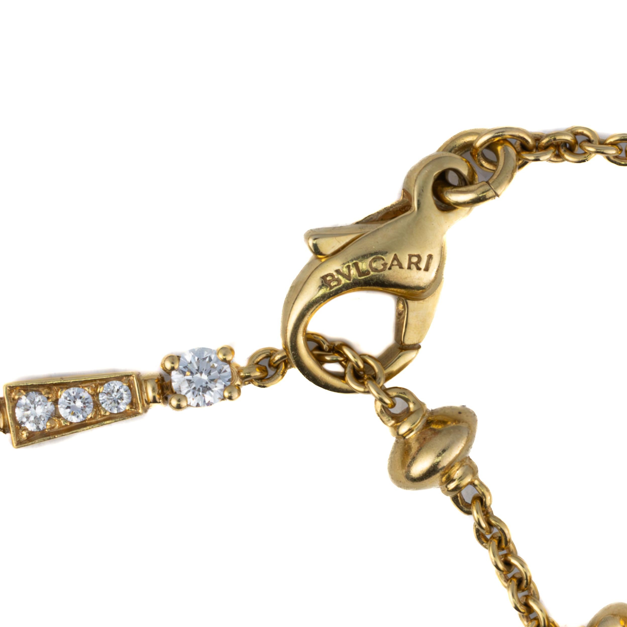 Bulgari Halskette mit mehrfarbigem Saphir und Diamantfransen (Rundschliff) im Angebot