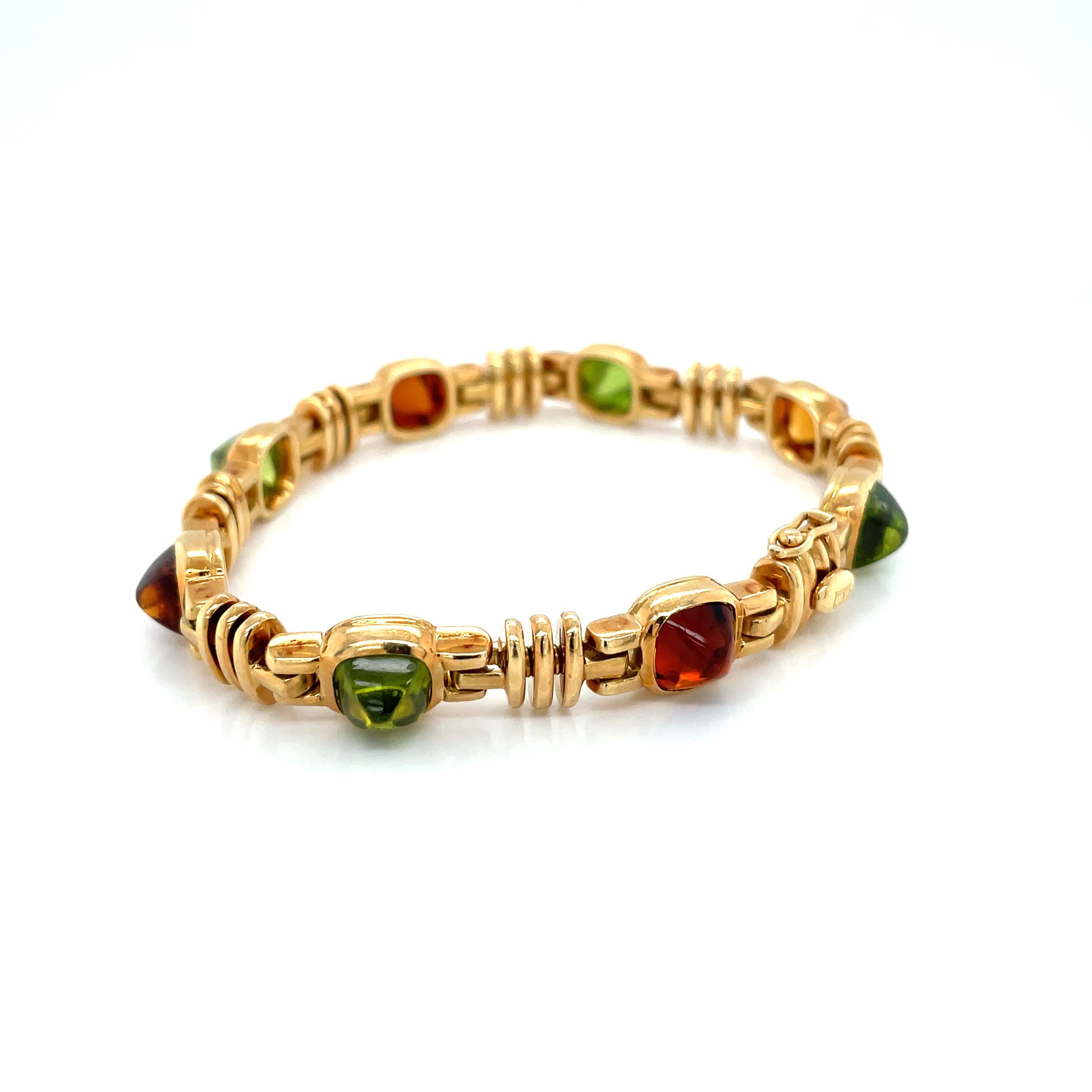 Bulgari Goldarmband mit mehreren Edelsteinen, Zuckerhut-Cabochon 1