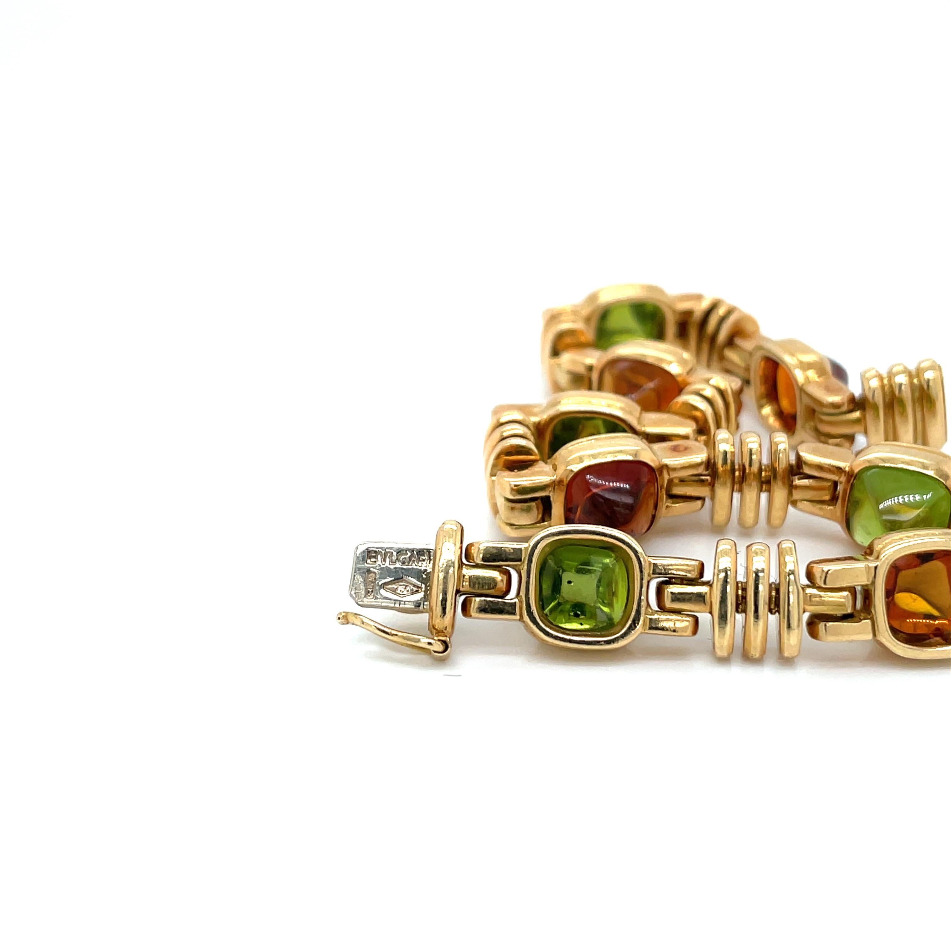 Bulgari Goldarmband mit mehreren Edelsteinen, Zuckerhut-Cabochon 3
