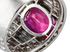 Bulgari Natürlicher ungeschliffener burmesischer Rubin-Diamantring