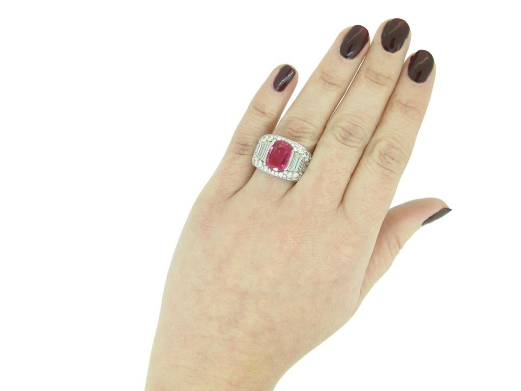 Bulgari Natural Unenhanced Burmese Ruby Diamond Ring In Good Condition For Sale In London, GB