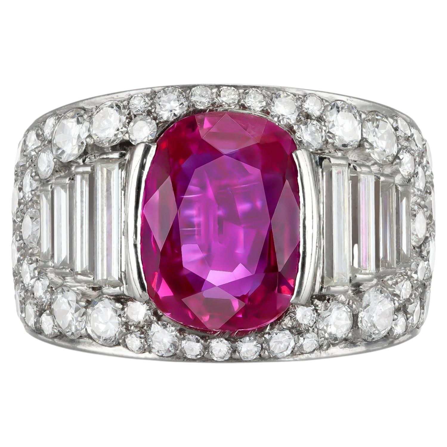 Bulgari Natural Unenhanced Burmese Ruby Diamond Ring