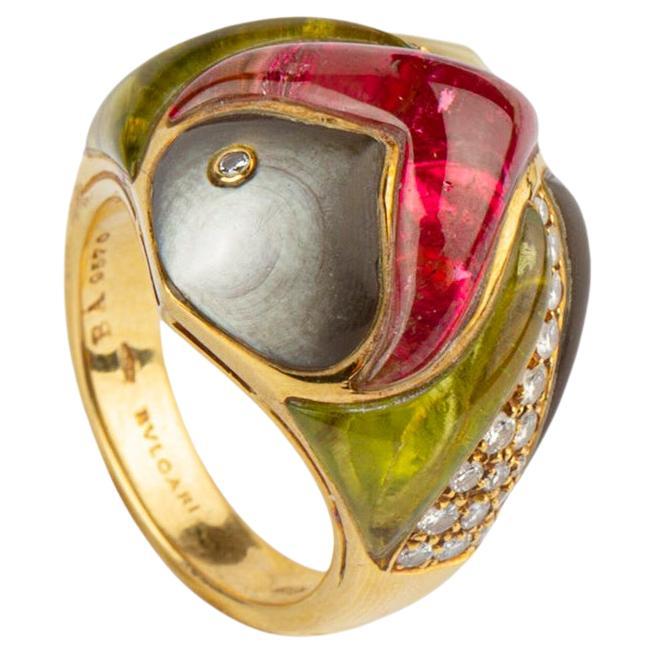 Bulgari Naturalia Gem-Set and Gold Ring  For Sale