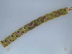 Bulgari Naturalia Multi-Gem Diamond and 18 Carat Yellow Gold Bracelet Bangle