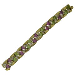 Bulgari Naturalia Multi-Gem Diamond and 18 Carat Yellow Gold Bracelet Bangle