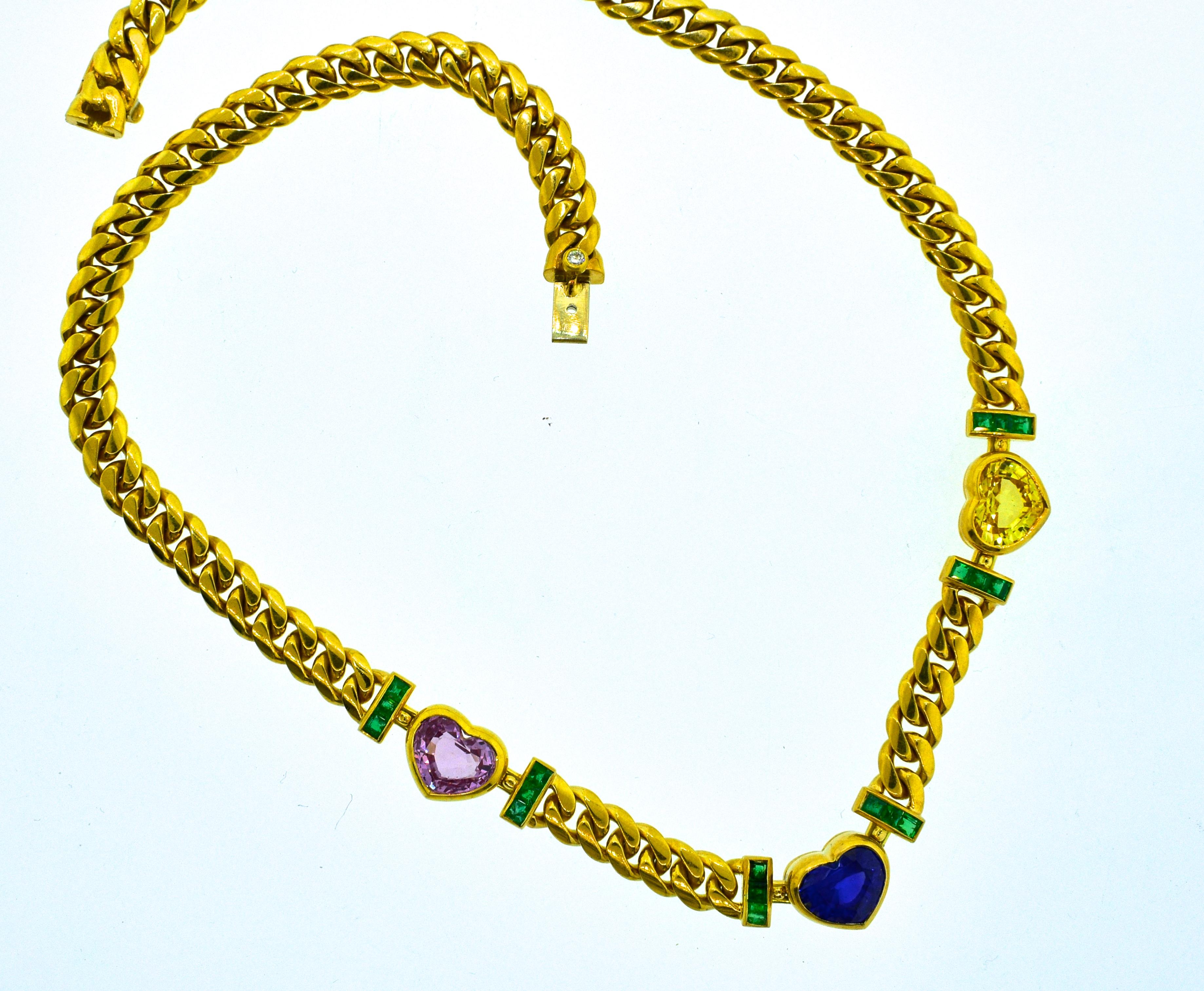 Women's or Men's Bulgari Necklace Centering a GIA Certified Natural Unheated Burma Sapphire