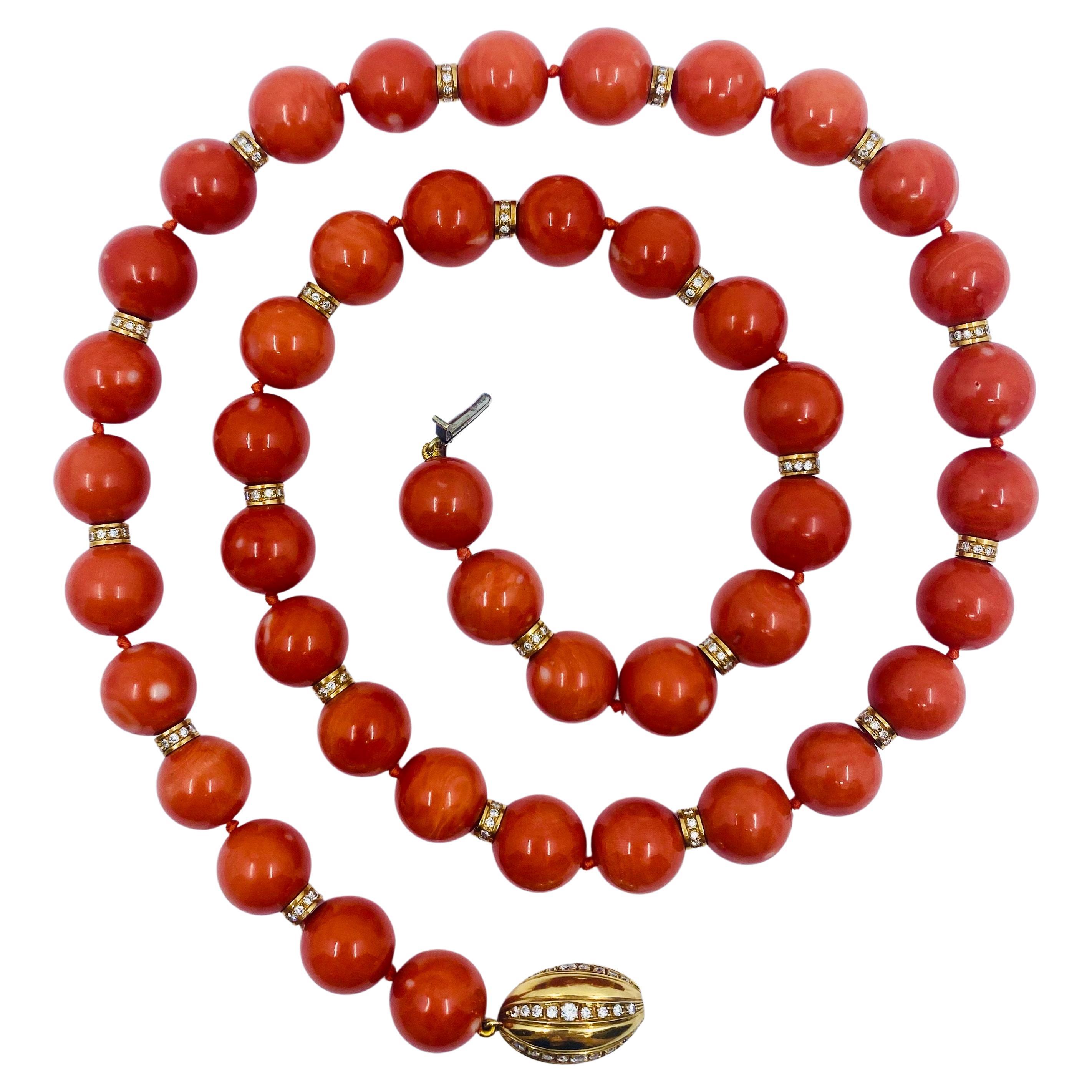 Bulgari Necklace Coral Gold For Sale