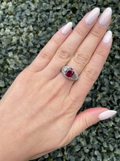 Bulgari No Heat Burma Ruby Diamond Trombino Ring