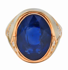 Bague Bulgari No Heat saphir de Ceylan diamant nacre en or rose 18 carats