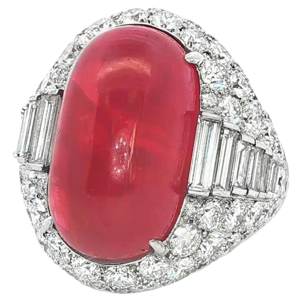 Bulgari No-Heat Ruby and Diamond Trombino Ring