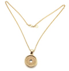 Bulgari NYC Subway Token Limited Edition Yellow Gold Pendant Necklace