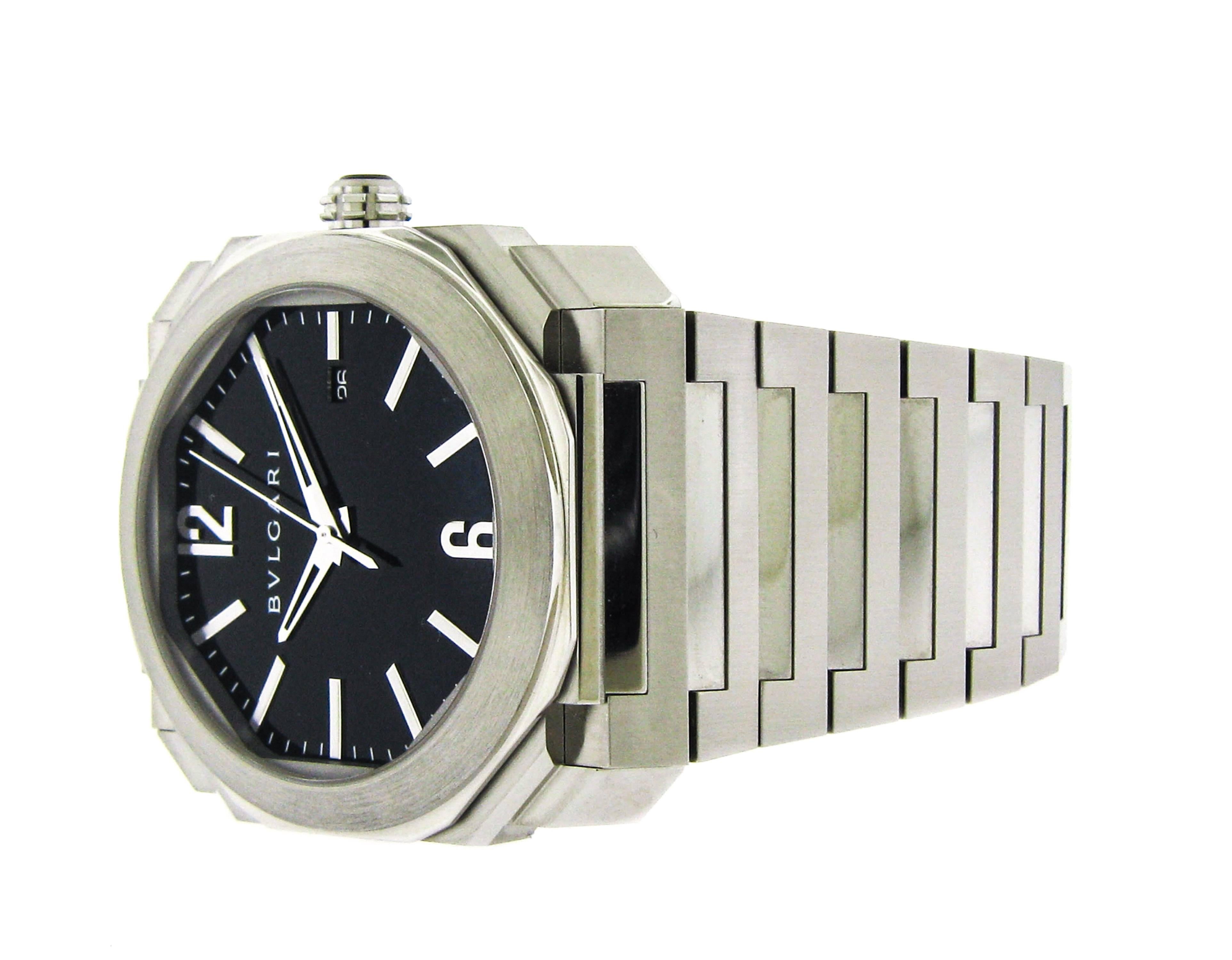 Modern Bulgari Stainless Steel Octo by Gerald Genta Automatic Wristwatch