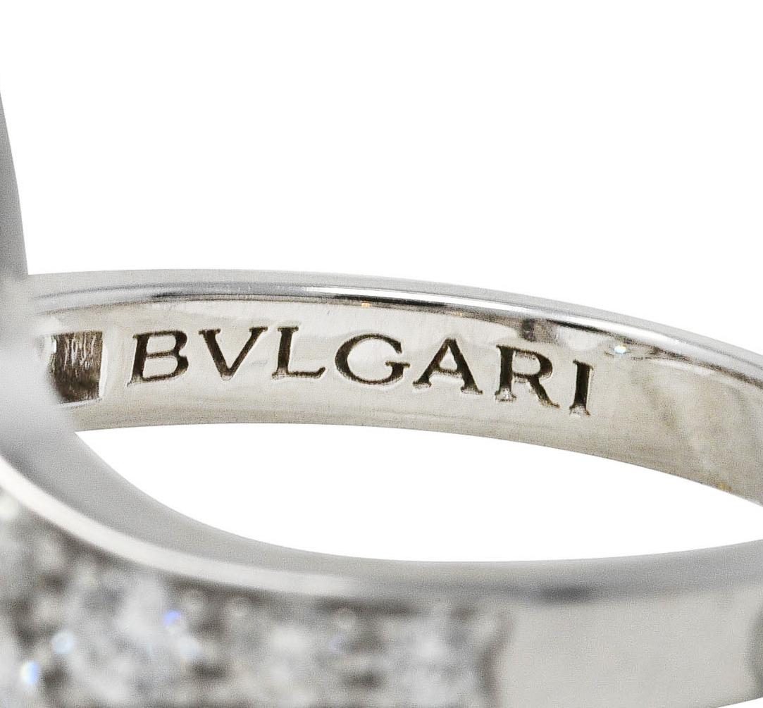 Bulgari Onyx 0.85 CTW Diamond 18 Karat White Gold Elisia Ring 4