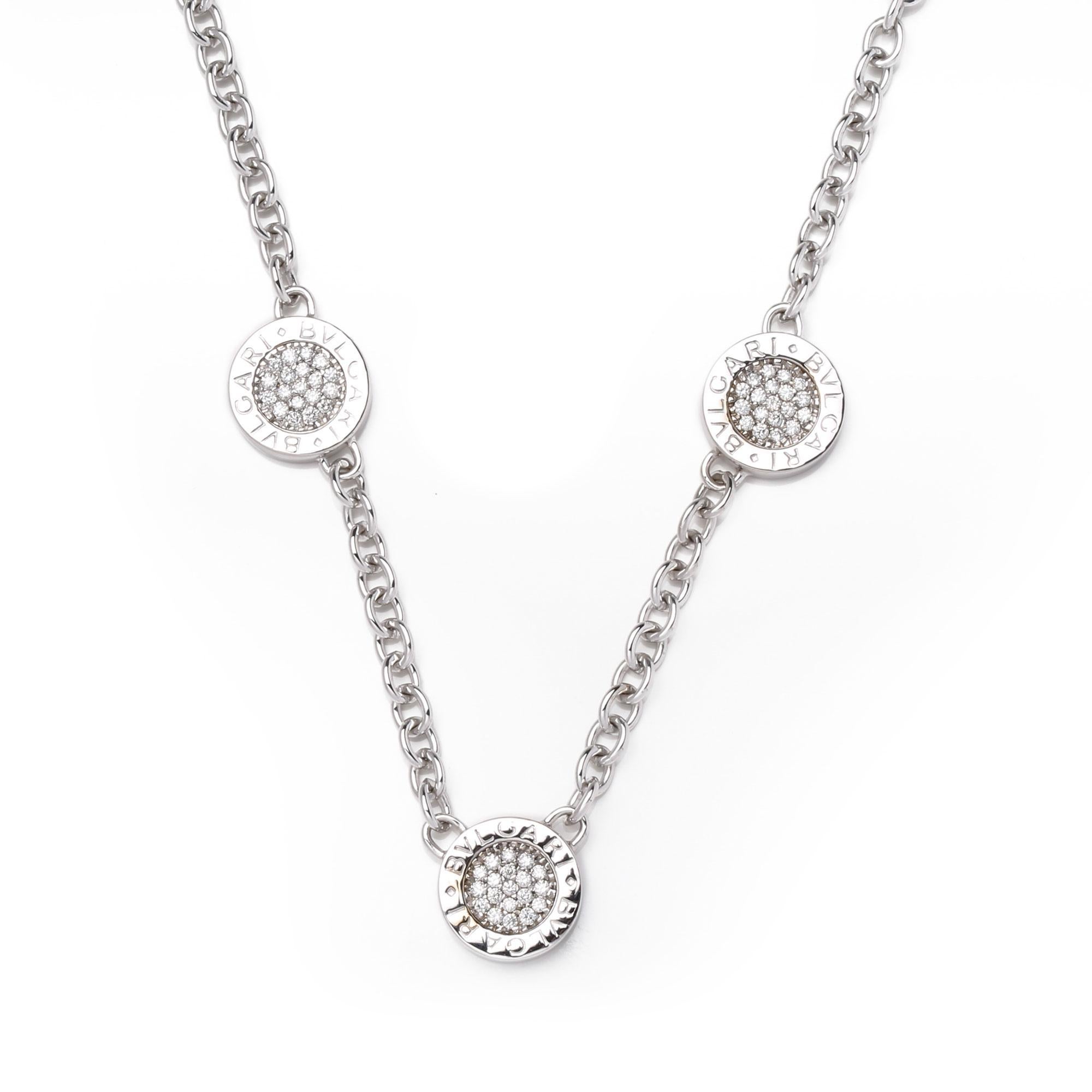 Contemporary Bulgari Onyx and Diamond Necklace