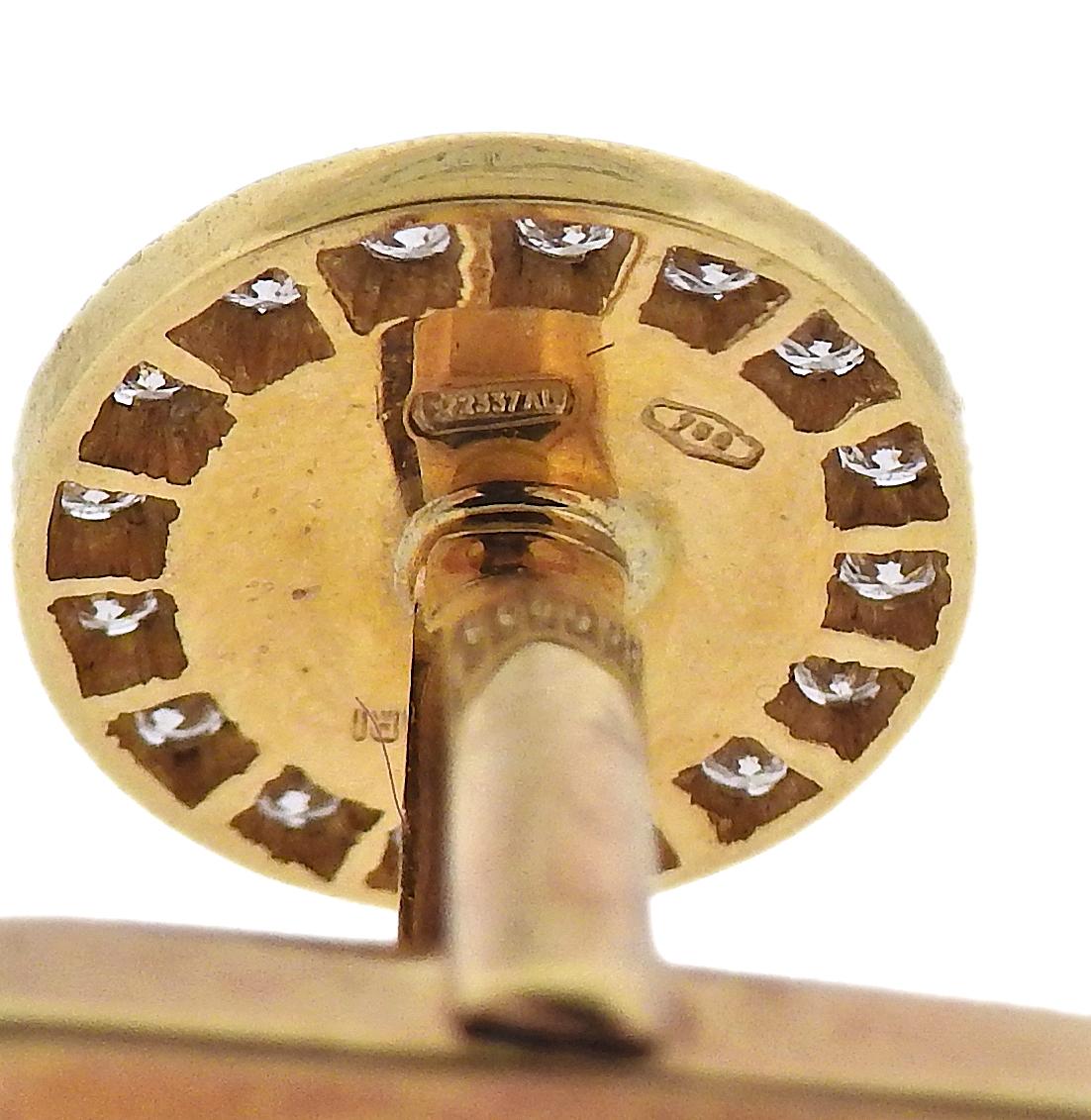 Bulgari Onyx Diamant Gold Manschettenknöpfe im Zustand „Hervorragend“ im Angebot in New York, NY