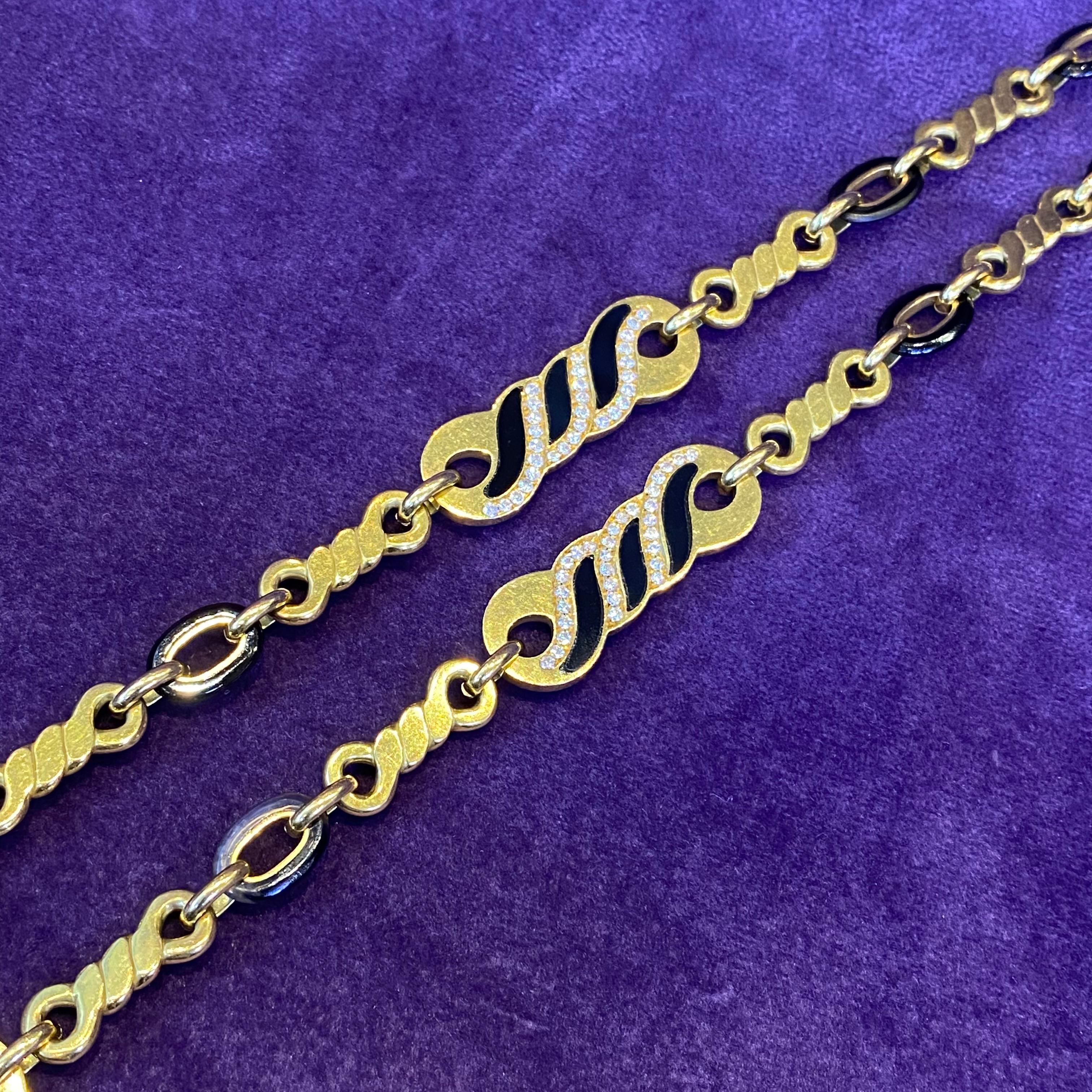Collana Bulgari in onice e diamanti in vendita 5