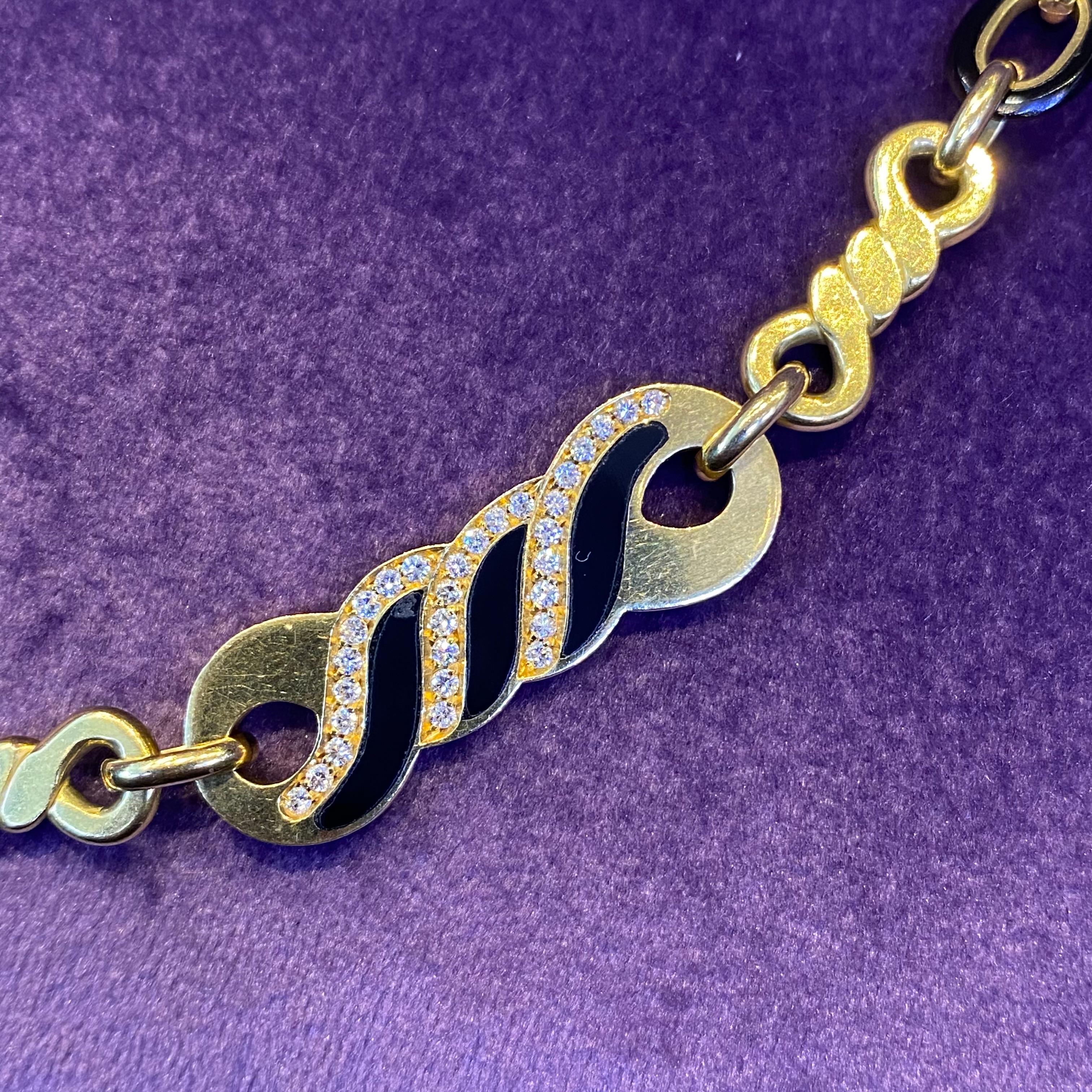 Collana Bulgari in onice e diamanti in vendita 2