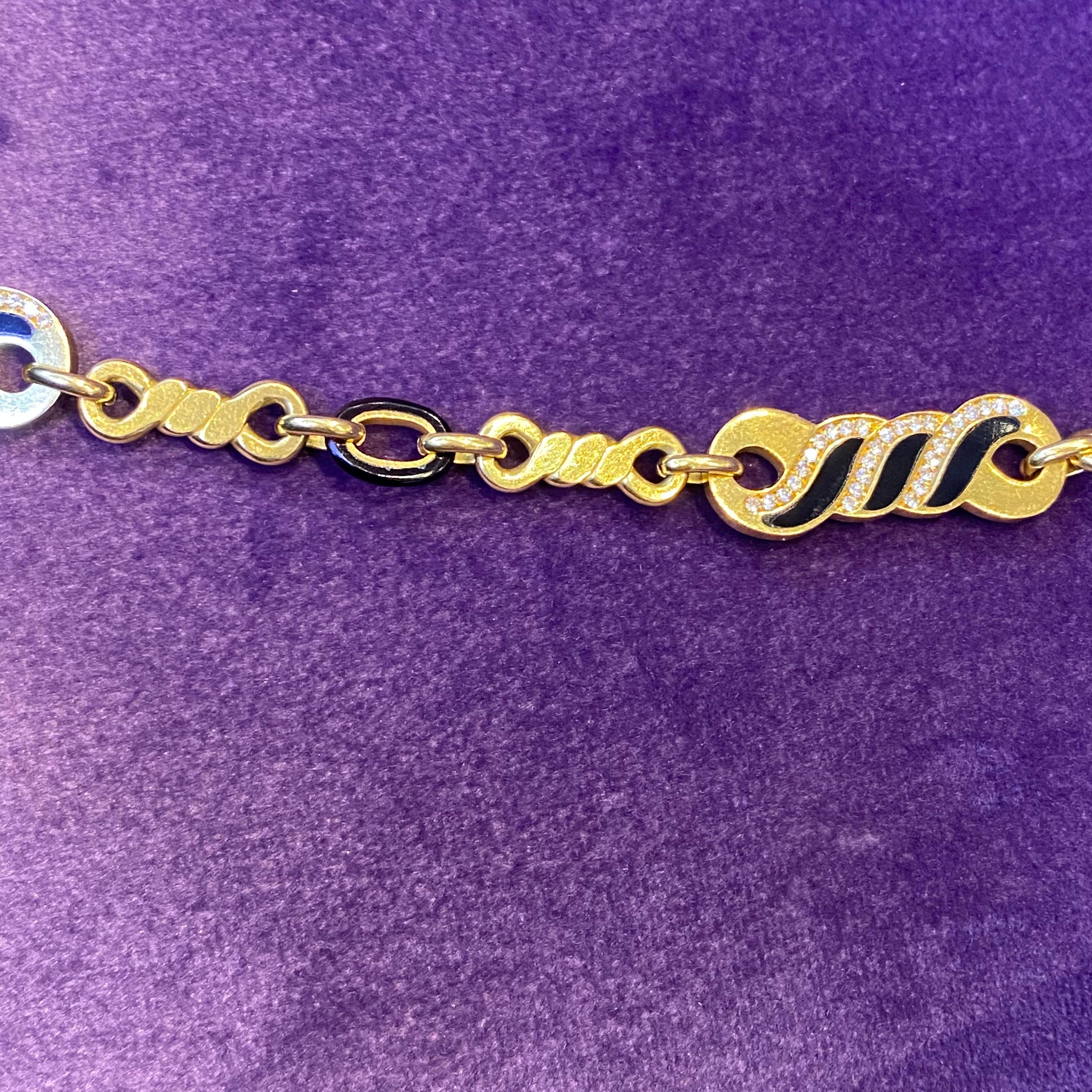 Collana Bulgari in onice e diamanti in vendita 3