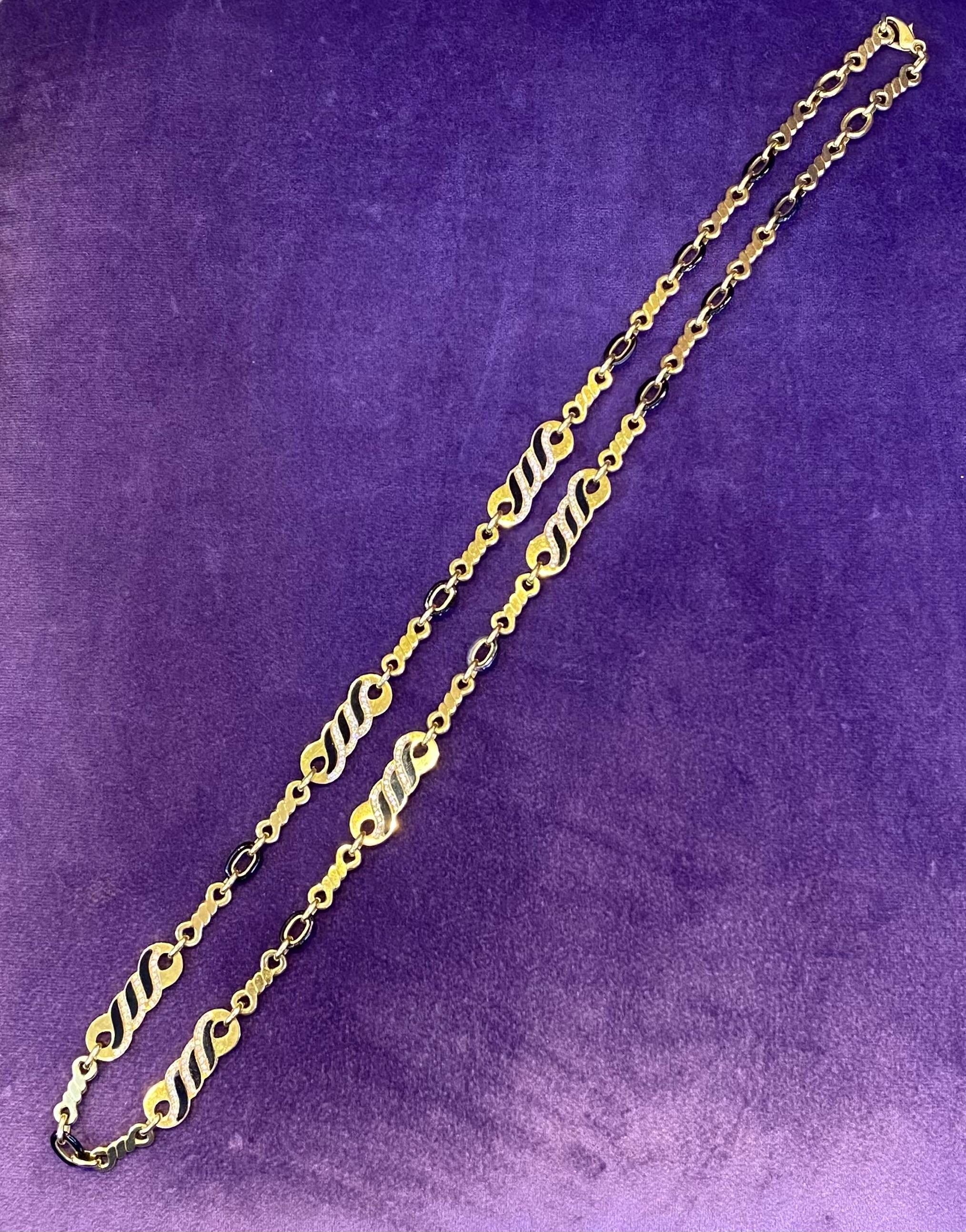 Collana Bulgari in onice e diamanti in vendita 4